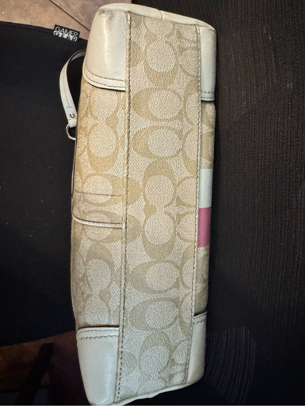 Coach Chelsea Heritage Beige Pink Signature Canvas Tote #14477 - 2010 - EUC - Picture 6 of 12